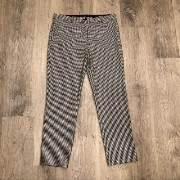 JIL SANDER NAVY Wool Micro Houndstooth Pants Size 38 - Picture 1 of 7